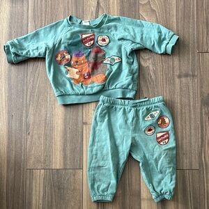 H&M Kids Teal Sweatshirt and Joggers Set